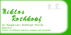 miklos rothkopf business card